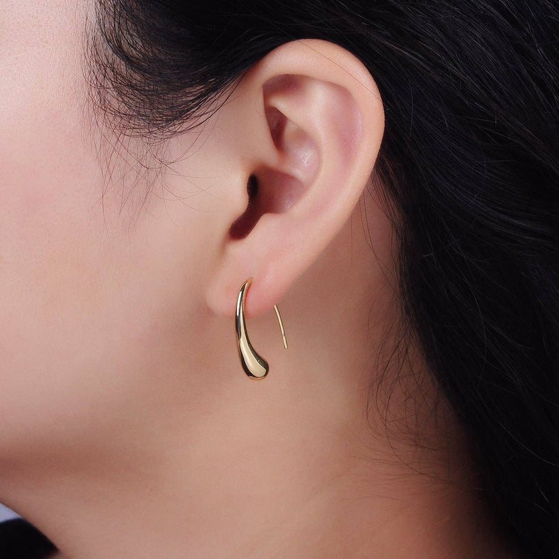 Jewelry14K Gold Molten French Hook Earrings