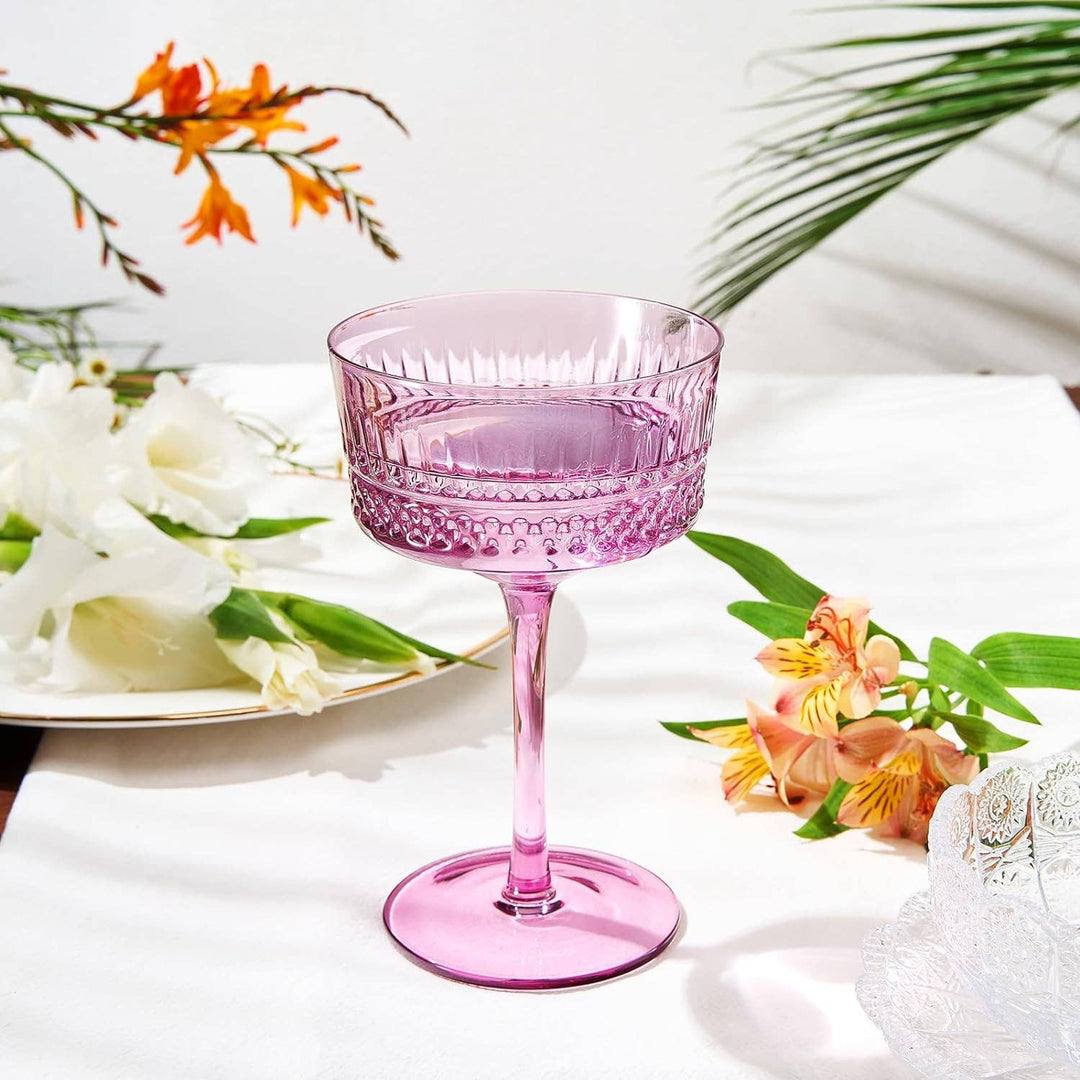 Art Deco Colored Crystal Coupe Glass