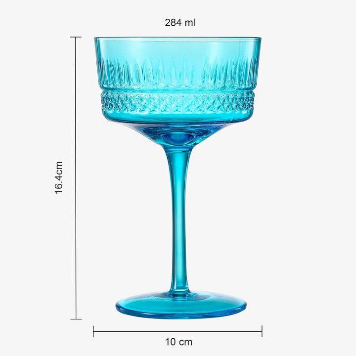 Art Deco Colored Crystal Coupe Glass