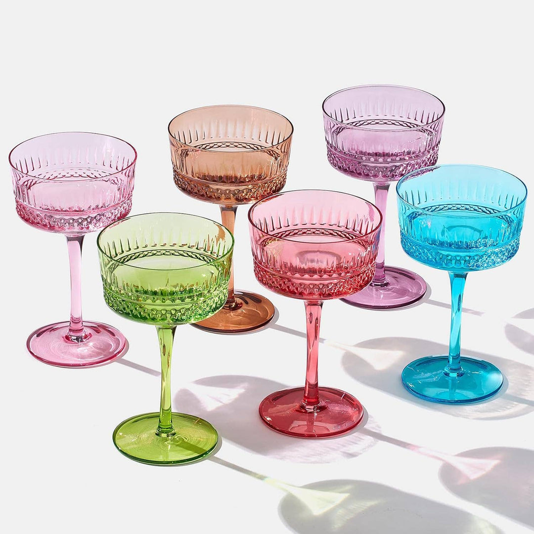 Art Deco Colored Crystal Coupe Glass