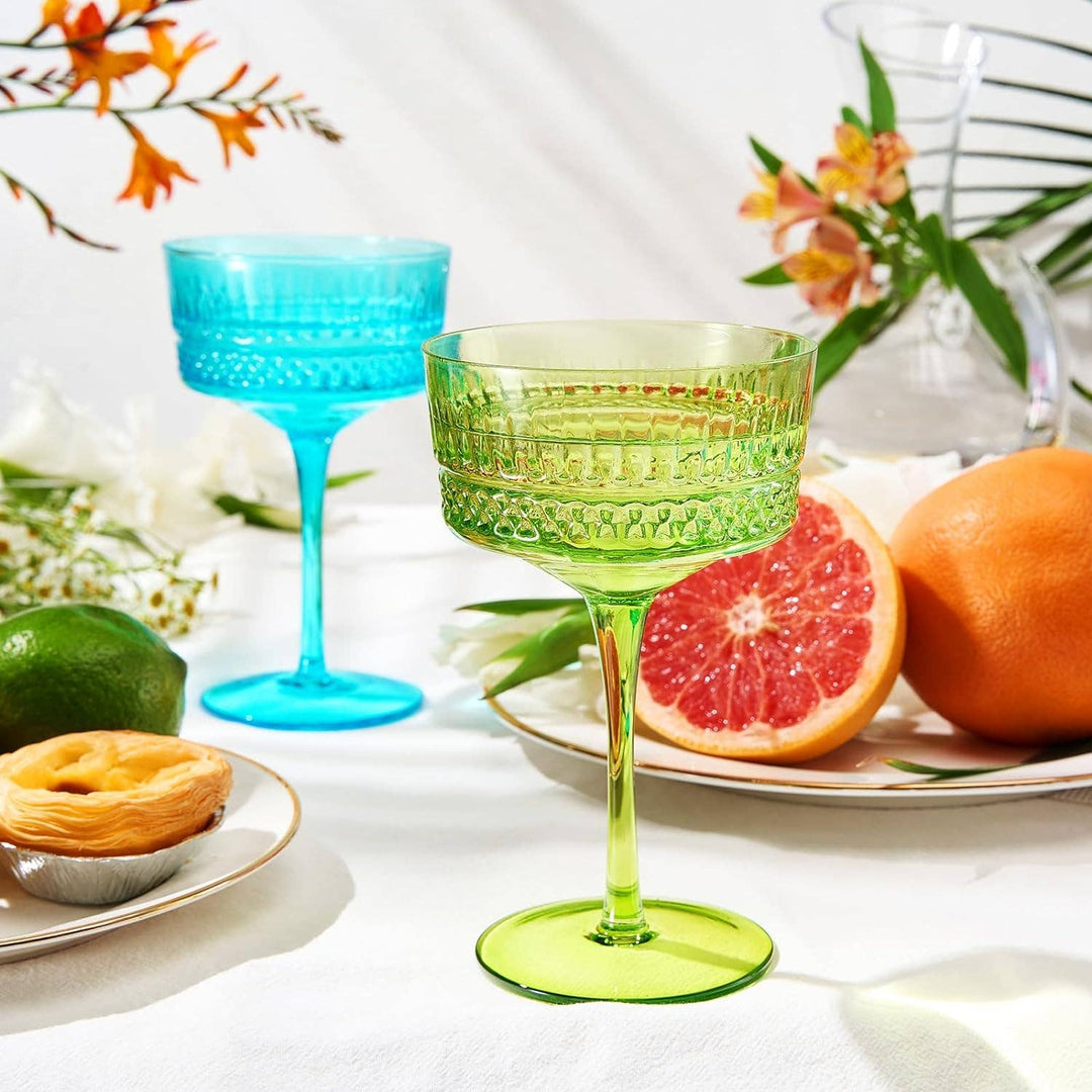 Art Deco Colored Crystal Coupe Glass