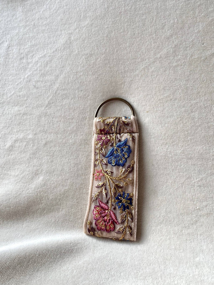 KeychainsAurora in Beige Fabric Keychain