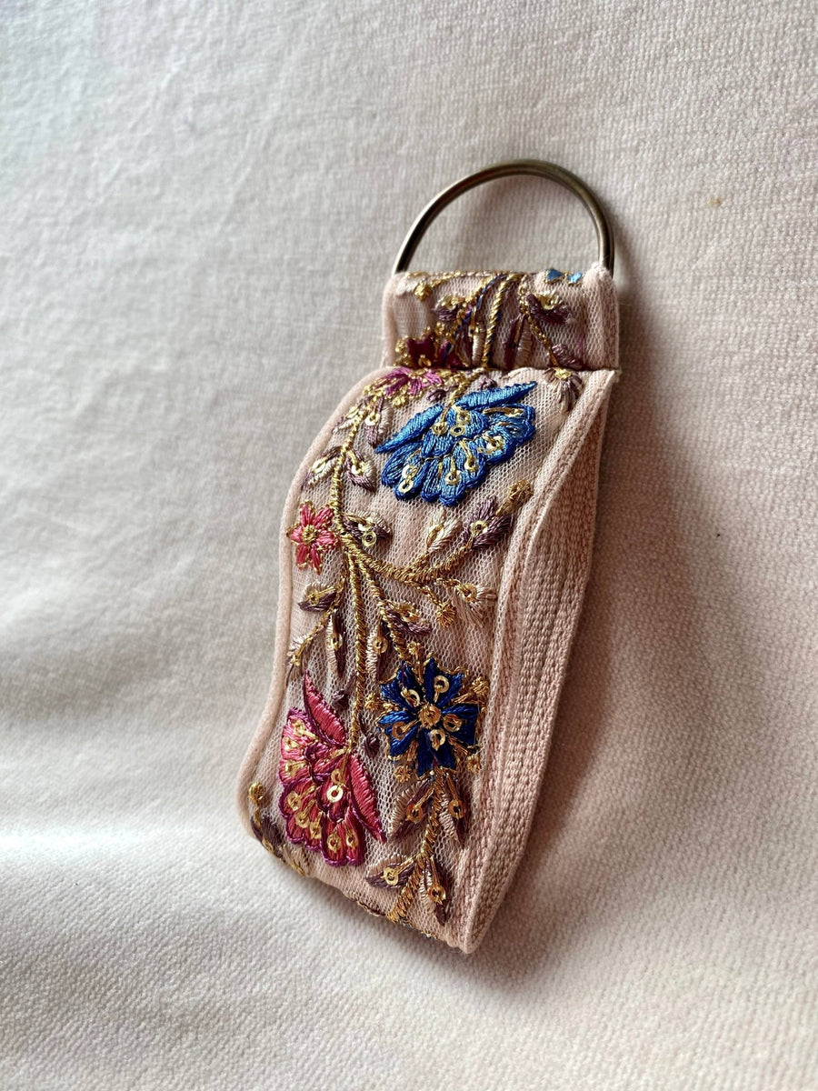 KeychainsAurora in Beige Fabric Keychain