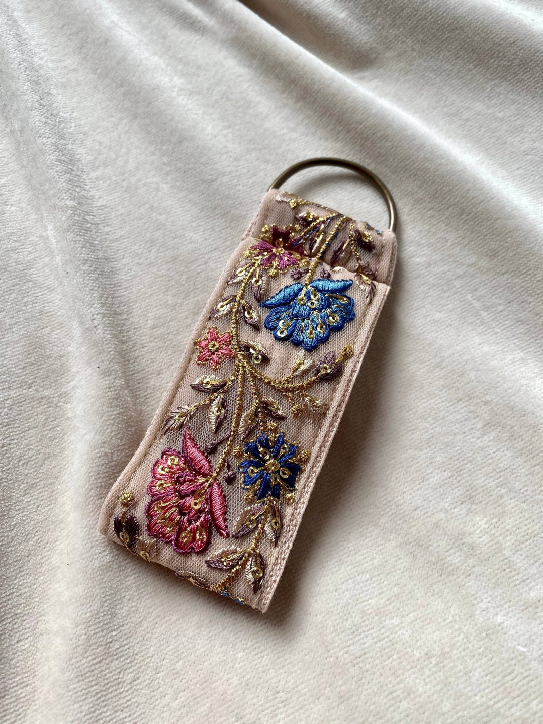 KeychainsAurora in Beige Fabric Keychain