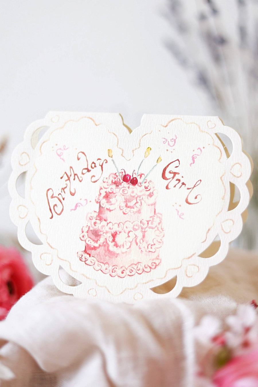 CardsBirthday Girl Heart Card