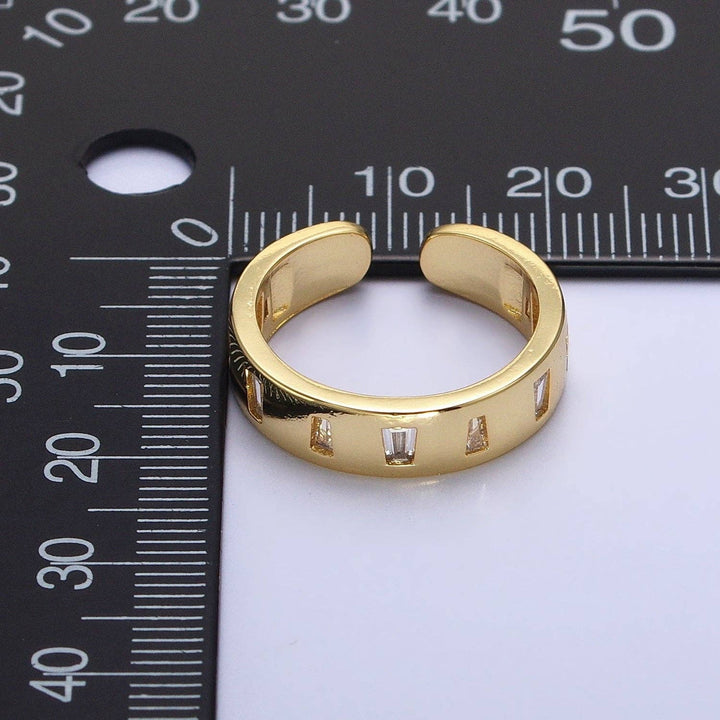 JewelryDainty Gold Stone Band Ring