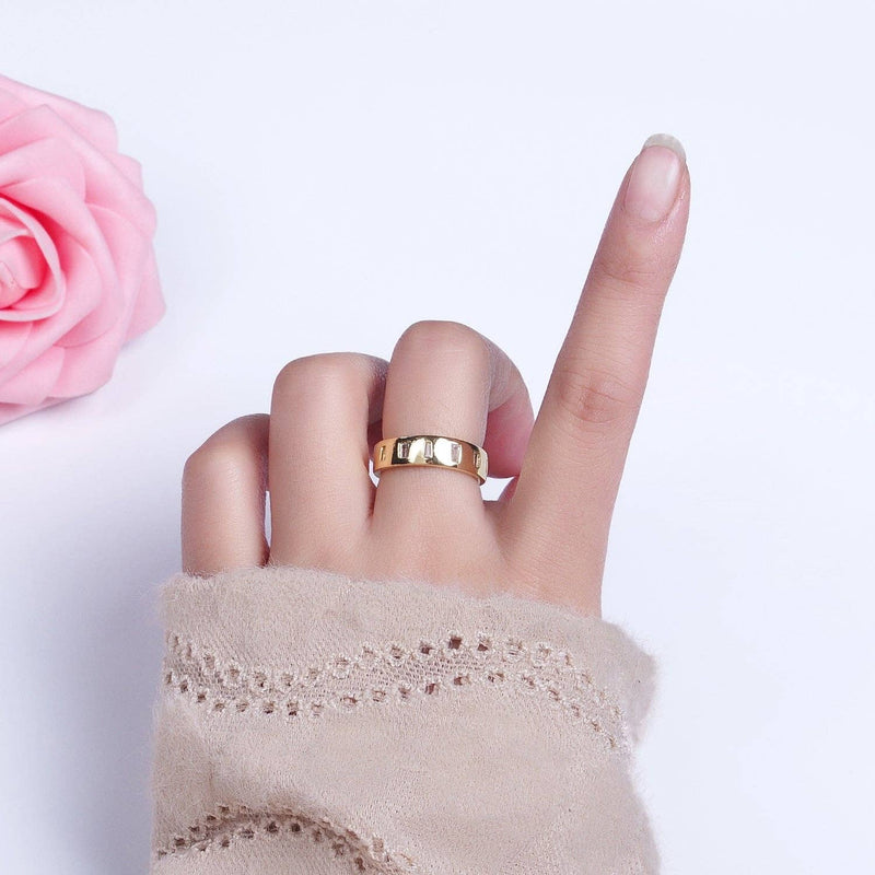 JewelryDainty Gold Stone Band Ring
