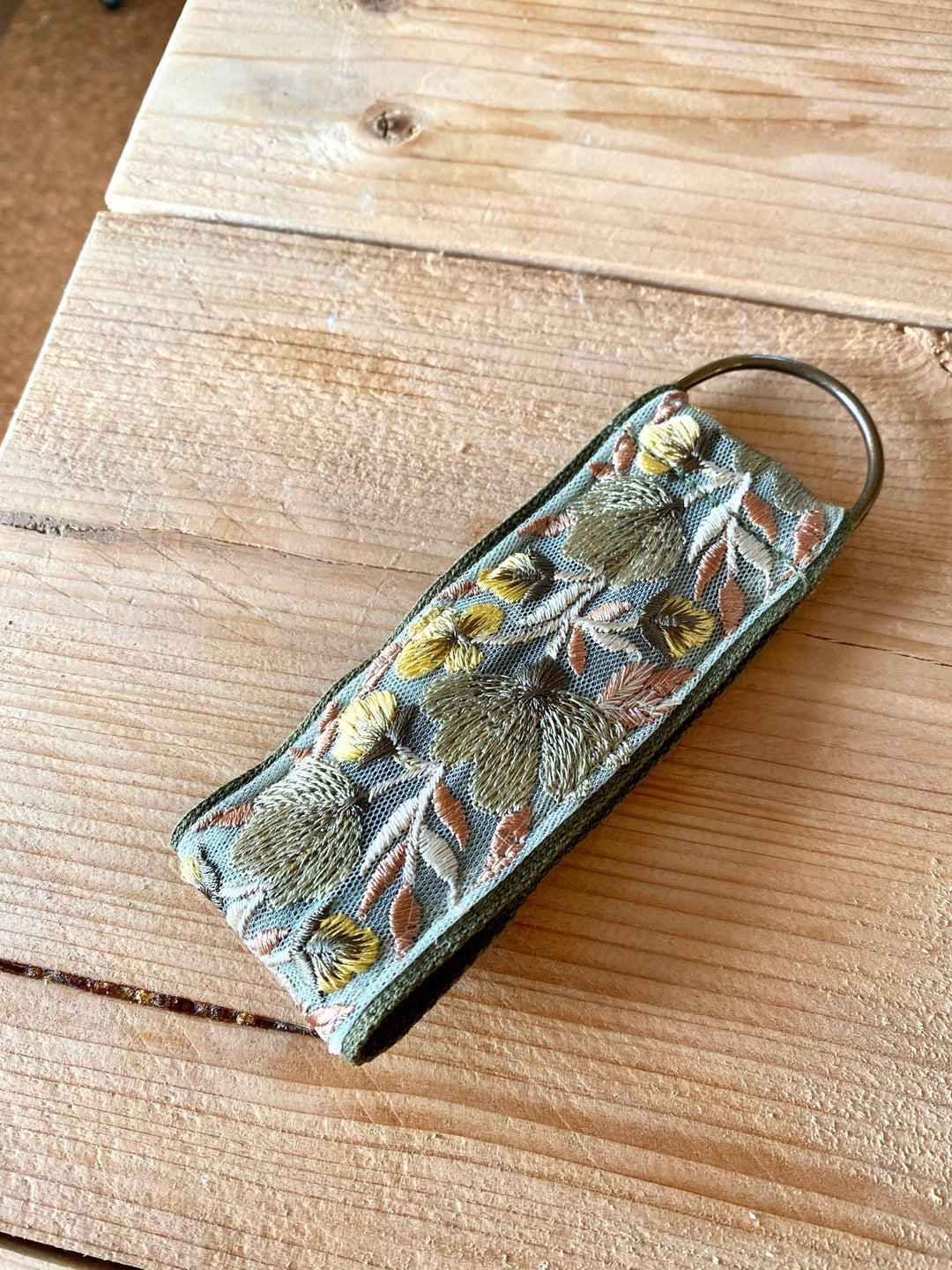 KeychainFlora in Green Fabric Keychain