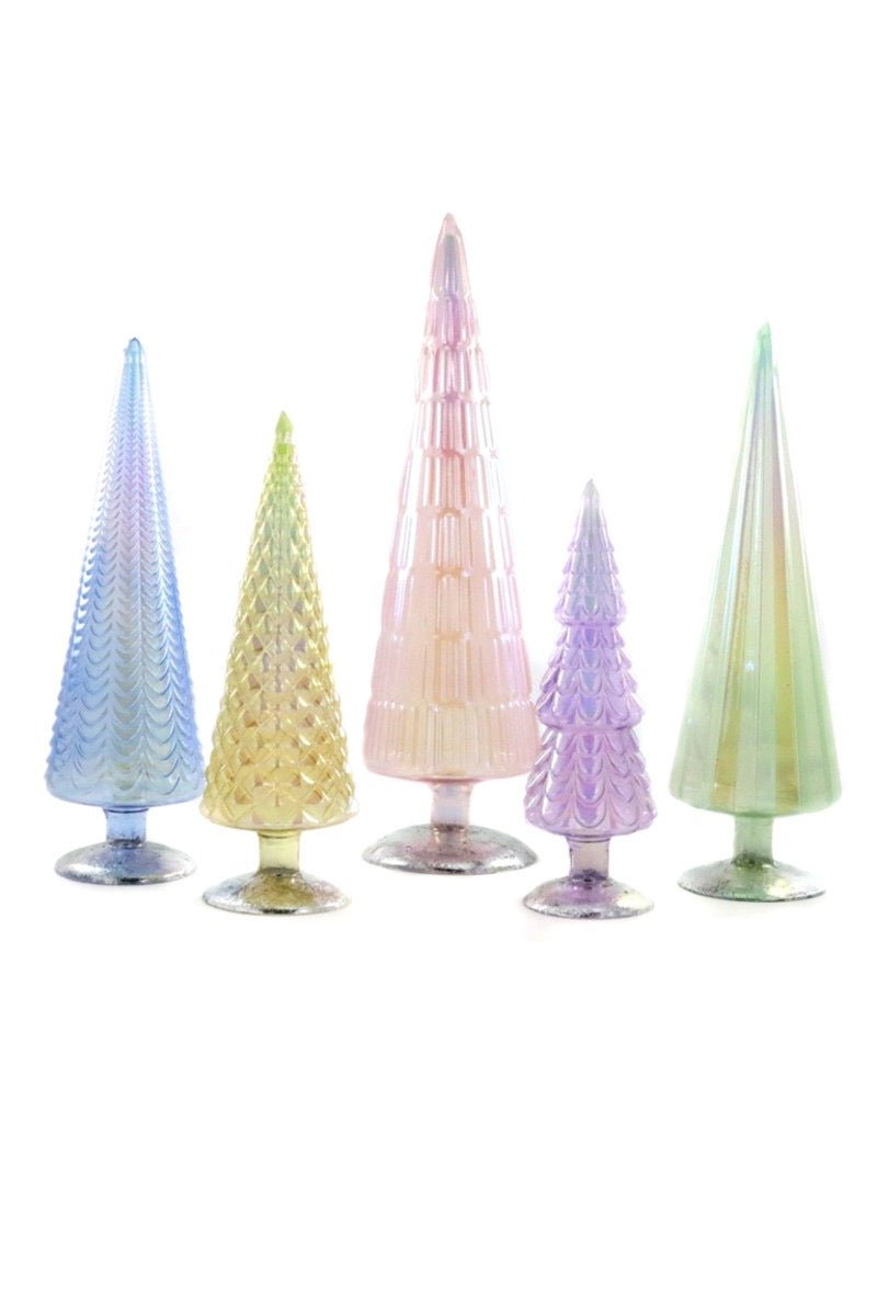 Holiday DecorIridescent Pastel Glass Trees