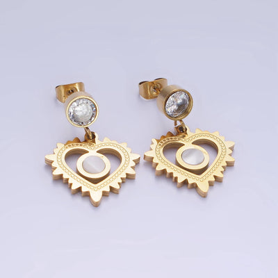 JewelryShell Open Heart Stud Earrings
