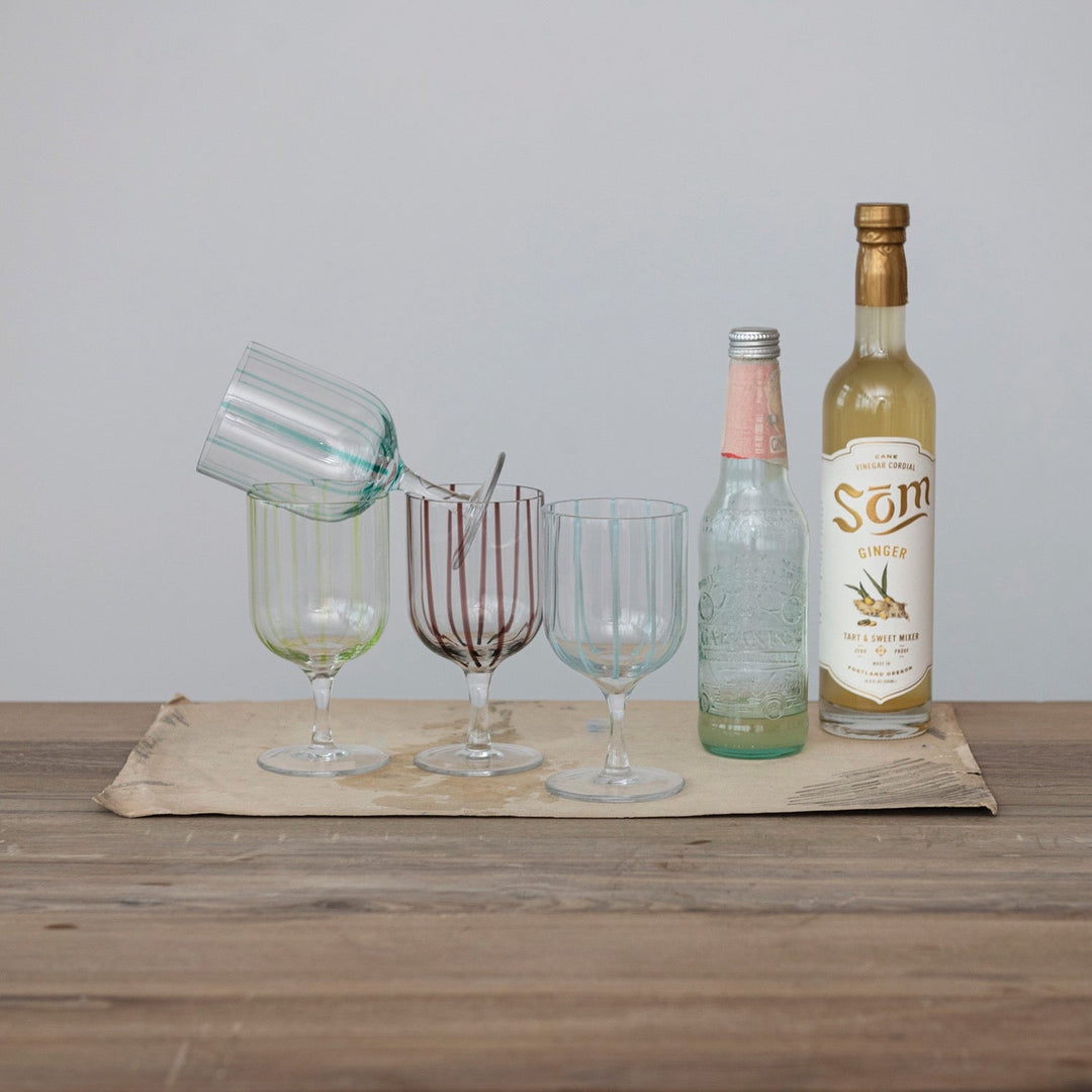 DrinkwareStriped Stemmed Glassware