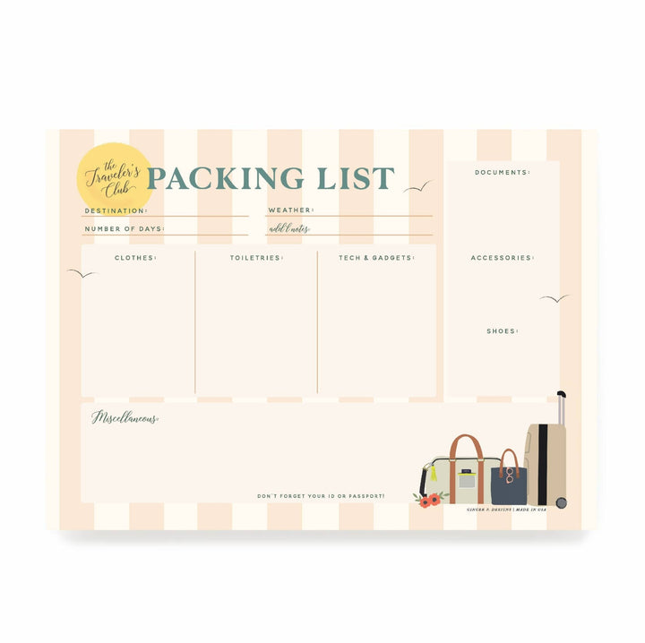 Notebooks & NotepadsTraveler's Packing List Notepad