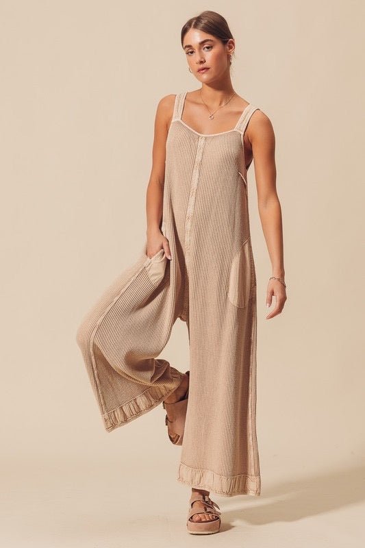 JumpsuitWaffle Wide Leg Jumpsuit