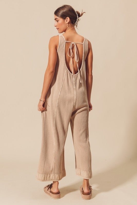 JumpsuitWaffle Wide Leg Jumpsuit