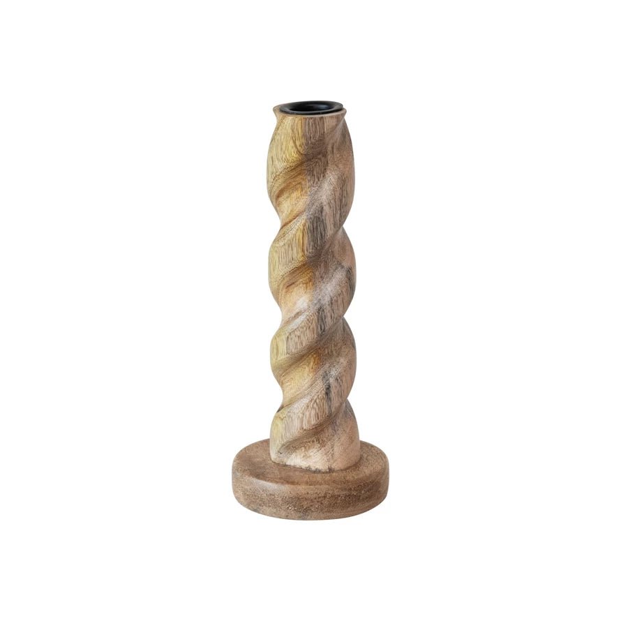 Taper HolderWood Twisted Taper Holder