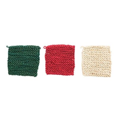 The Holiday Shop8" Square Jute Crocheted Pot Holder