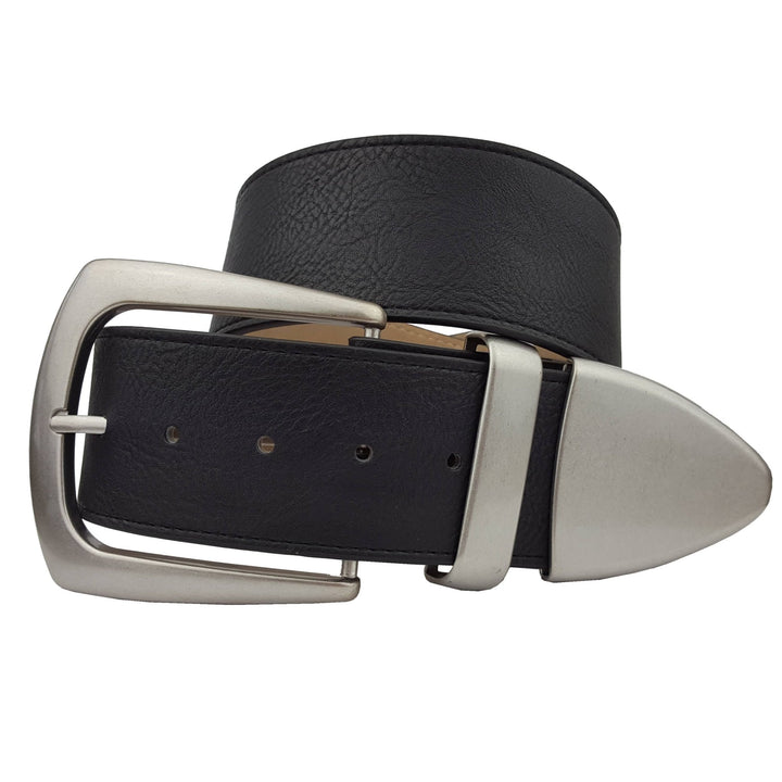 BeltBlack Wide West Buckle Loop Tip Belt