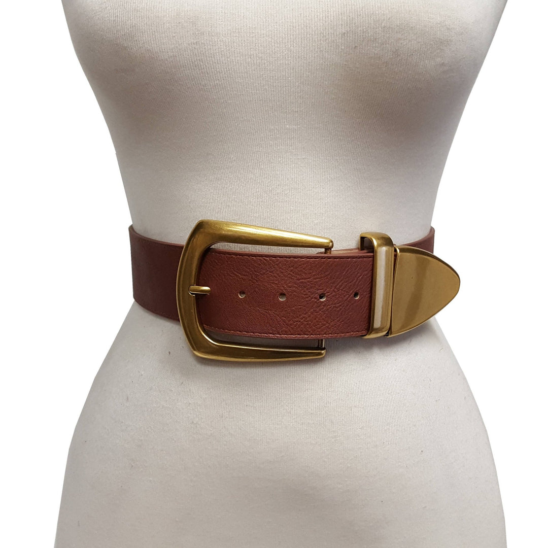 BeltBlack Wide West Buckle Loop Tip Belt