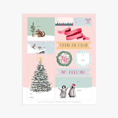 PaperChristmas Gift Tags Sticker Sheet