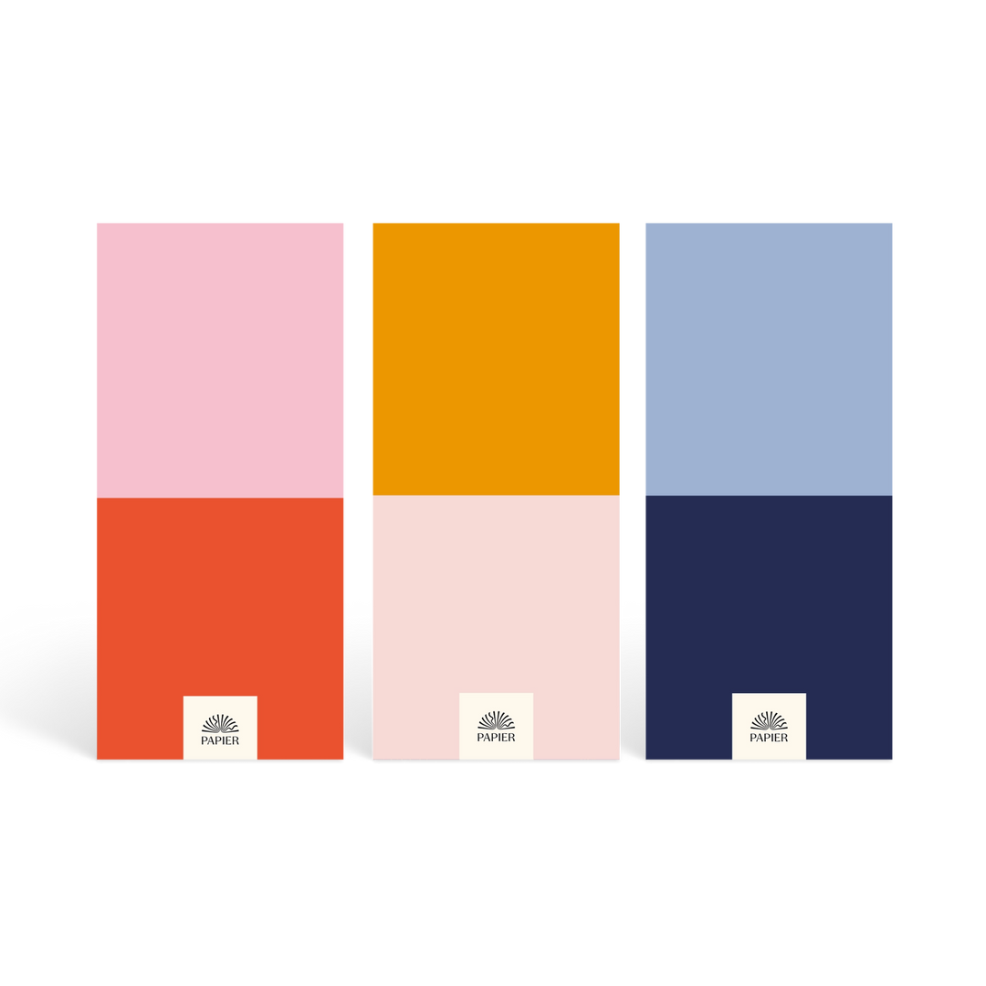 NotepadColorblock Set of 3 List Notepads