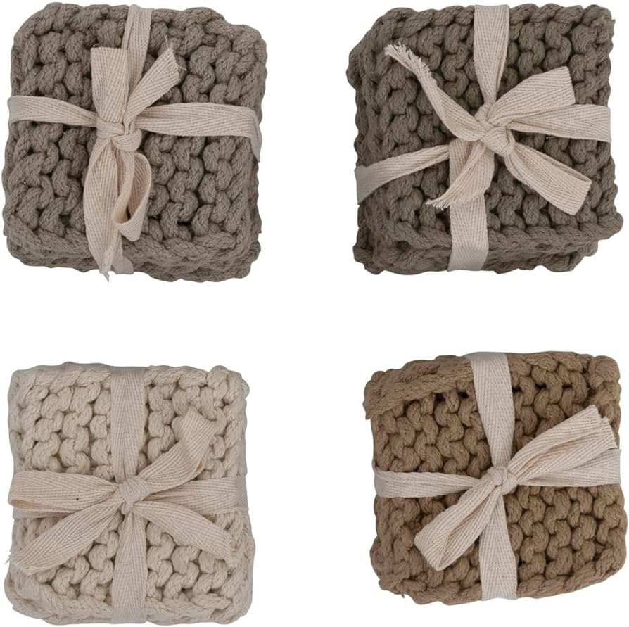 CoastersCotton Crocheted Coasters, Set of 4