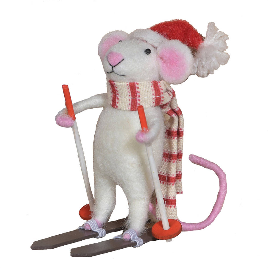 Christmas OrnamentFelt Skier Mouse Ornament