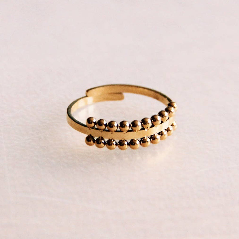 RingGold Adjustable Ring Dotted Edge