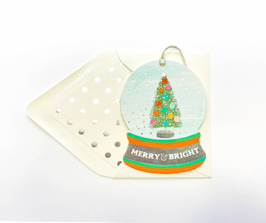 Christmas CardMerry & Bright Snowglobe Ornament Card