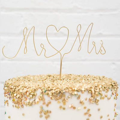Wedding Cake TopperMr. & Mrs. Twisted Wire Cake Topper