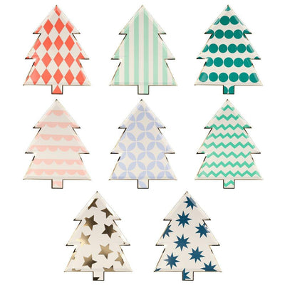 Paper PlatePatterned Christmas Tree Plates (Set Of 8)