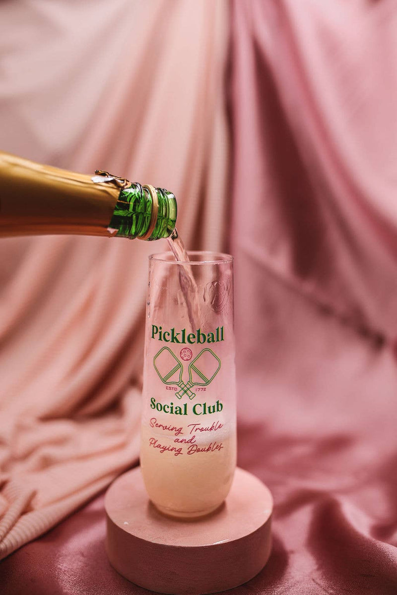 DrinkwarePickleball Social Club Champagne 9oz Flute