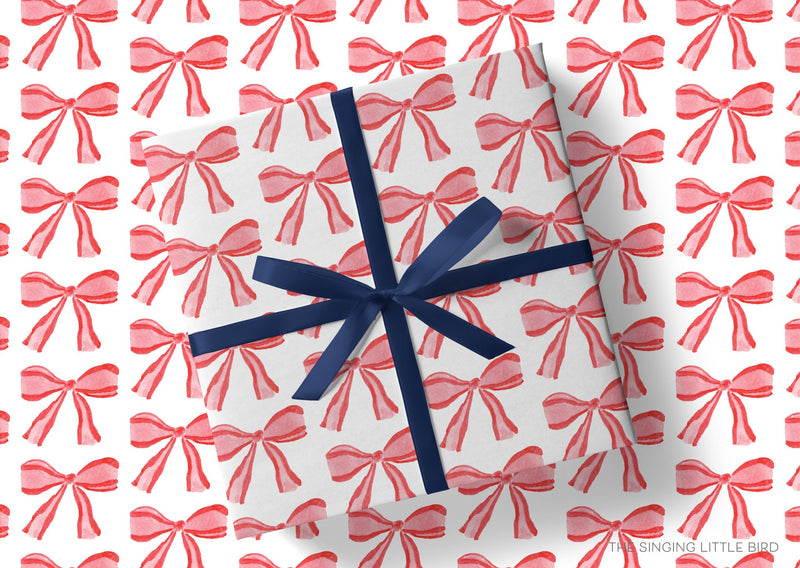 Wrapping PaperRed Bows Holiday Gift Wrap