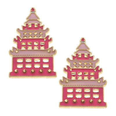 EarringsTiffany Enamel Pagoda Stud Earrings