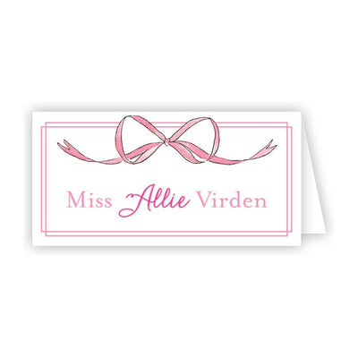 Place CardsTiffany's Etiquette Pink Bow & Border Place Cards