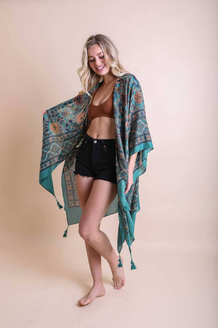 KimonoTouch of Morocco Tapestry Tassel Kimono